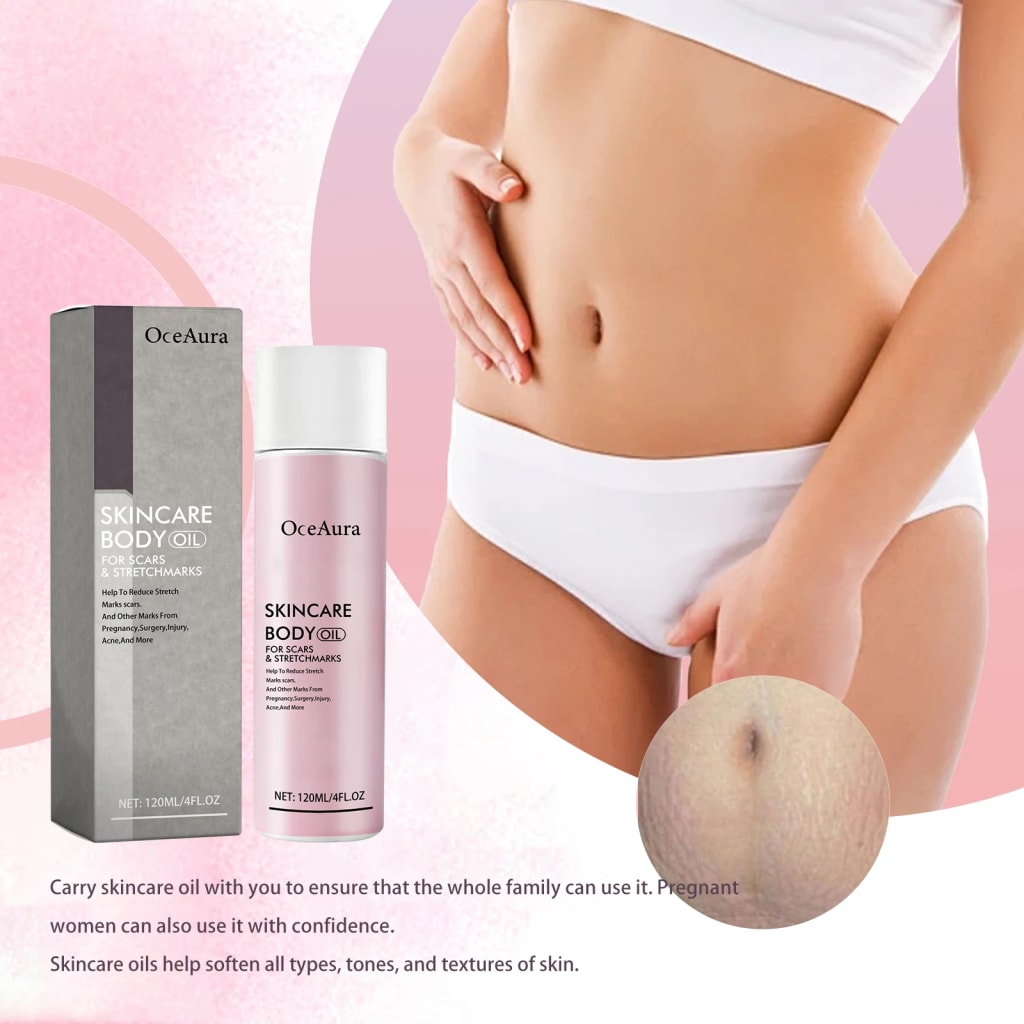 Oceaura Body Skin Care Oil Non-greasy Reduce Scars and Stretch Marks Fade Wrinkles Improve Skin Texture Smoothing Body Oil